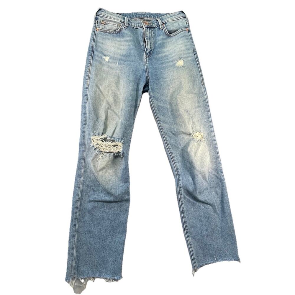True Religion Starr Women's High Rise Straight Crop Blue Jeans Size 26